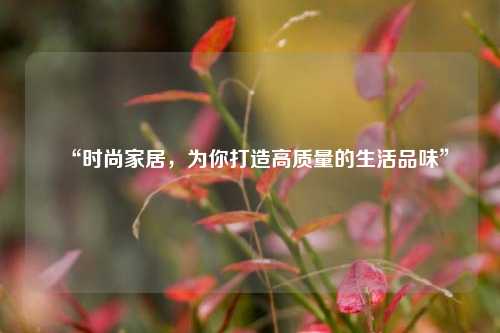 “時(shí)尚家居，為你打造高質(zhì)量的生活品味”