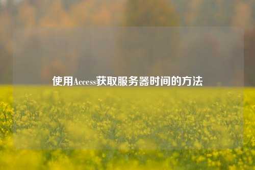 使用Access獲取服務(wù)器時間的方法